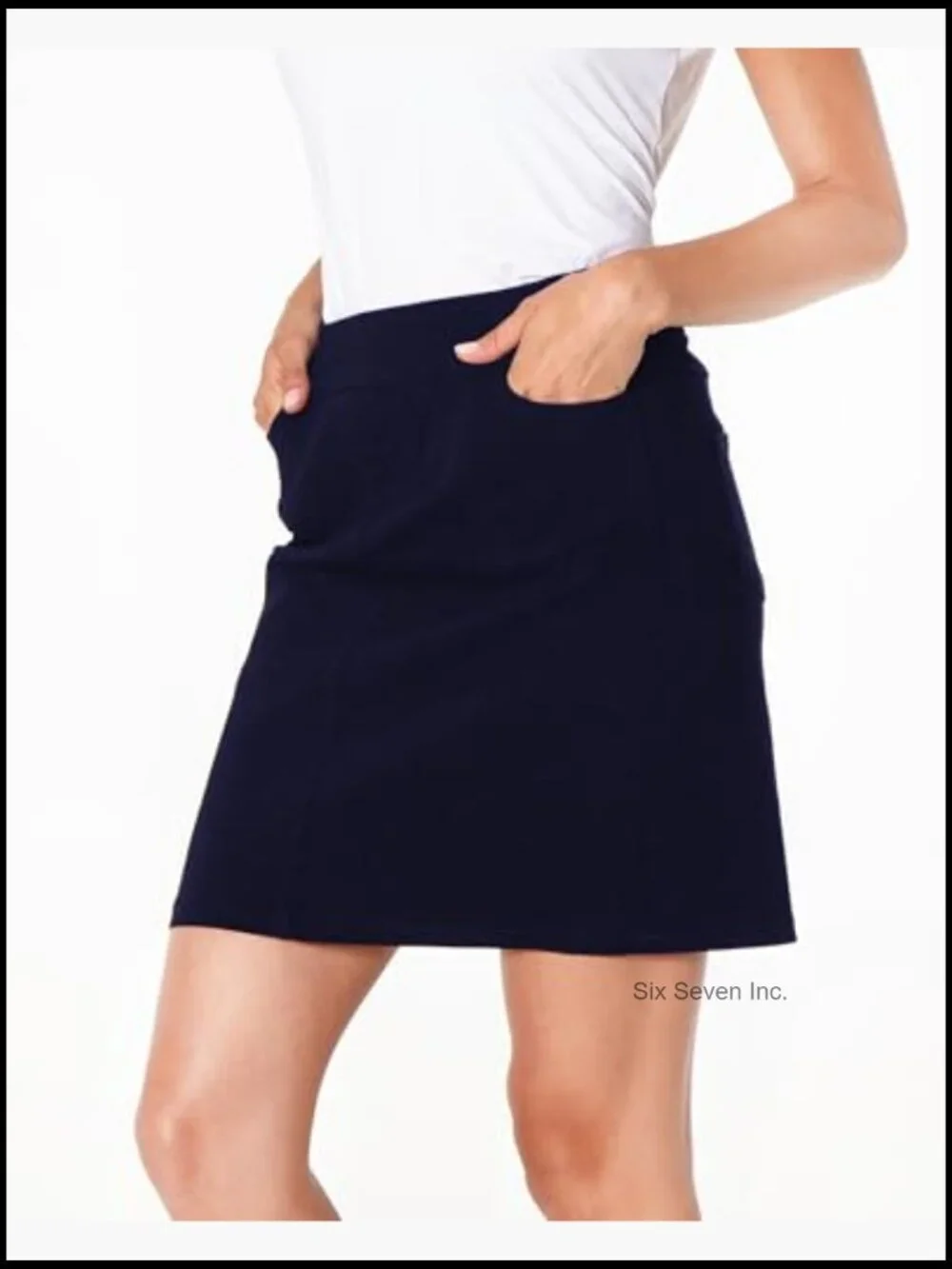 Tummy Control Golf Skort with Pockets High Rise Pull On 4-Way Stretch